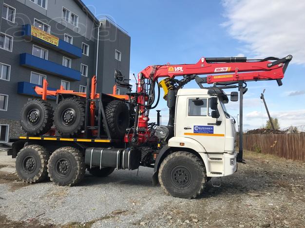 Лесовозный автопоезд Камаз 43118, 2020 г.в. с манипулятором и прицепом роспуском